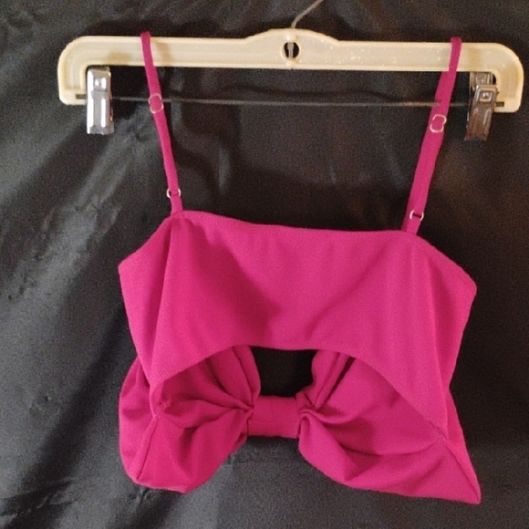 Red Bow Crop/Bralette Top - Picture 3 of 5